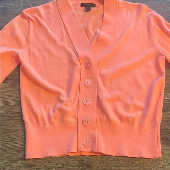 J. Crew Coral Button-Up Women's Cardigan - Picture 4 of 9